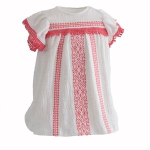 Toddler White Embroidered Dress